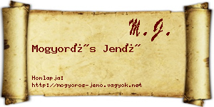 Mogyorós Jenő névjegykártya
